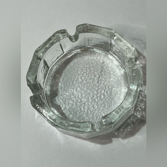 VTG BLENKO STYLE Clear Round Glass Ashtray Mid Century Modern MCM 3.75" 4-SLOT - Picture 8 of 8